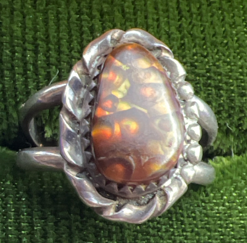 Sterling Brown Opal Claw Set Ring