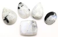 5 WHITE LABRADORITE Polished Cabochons Energy Crystals.