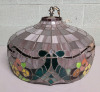 Stain Glass Ceiling Light Fixture . Measures 24" diameter & 15" Tall . Pre-owned
