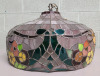 Stain Glass Ceiling Light Fixture . Measures 24" diameter & 15" Tall . Pre-owned - 2