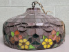 Stain Glass Ceiling Light Fixture . Measures 24" diameter & 15" Tall . Pre-owned - 3