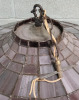 Stain Glass Ceiling Light Fixture . Measures 24" diameter & 15" Tall . Pre-owned - 4
