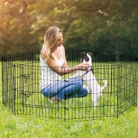 Puppy Pet Playpen 8 Panel 24" Metal Portable for Indoor or Outdoor