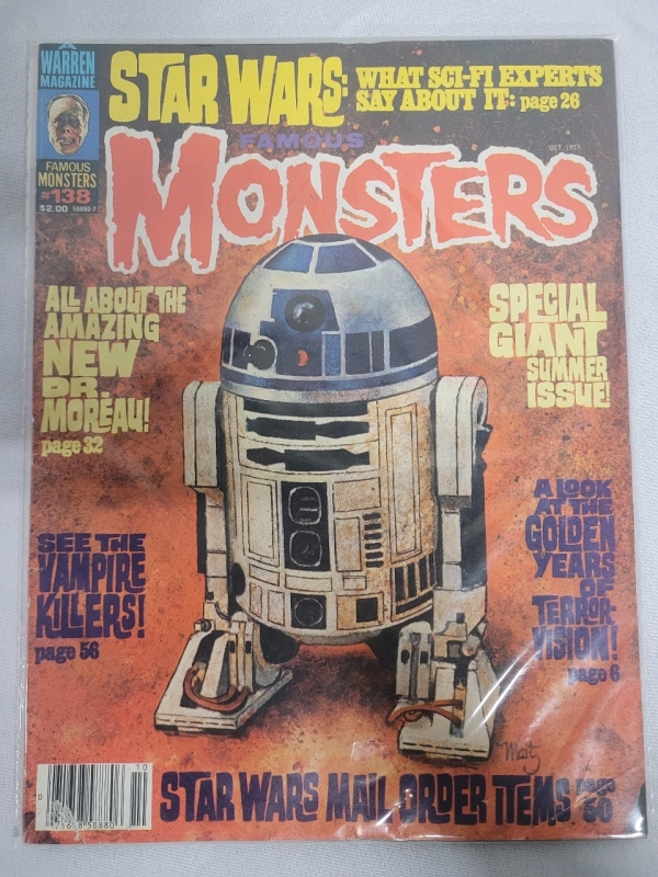 Vintage Famous Monsters of Filmland Magazine Oct. 1977 Issue #138 Very Good Condition