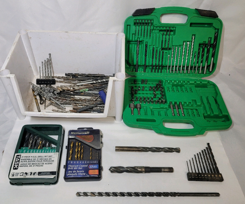 Large Drill Bit Lot - Various Sizes & Types . All Pre-owned Owned