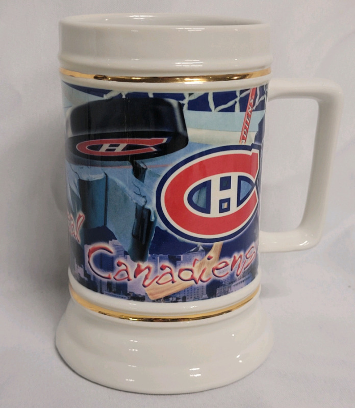 Montreal Canadians Ceramic Mug , measures 6 1/4" tall . No chips or cracks