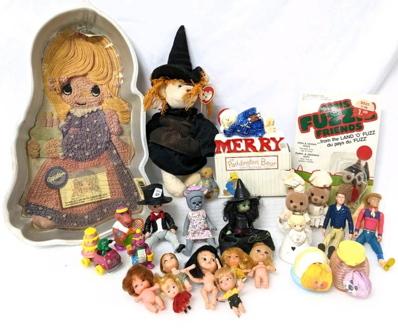 Vintage Smooshees, Paddington Bear, Barbie, Rubber Dolls, Precious Moments +