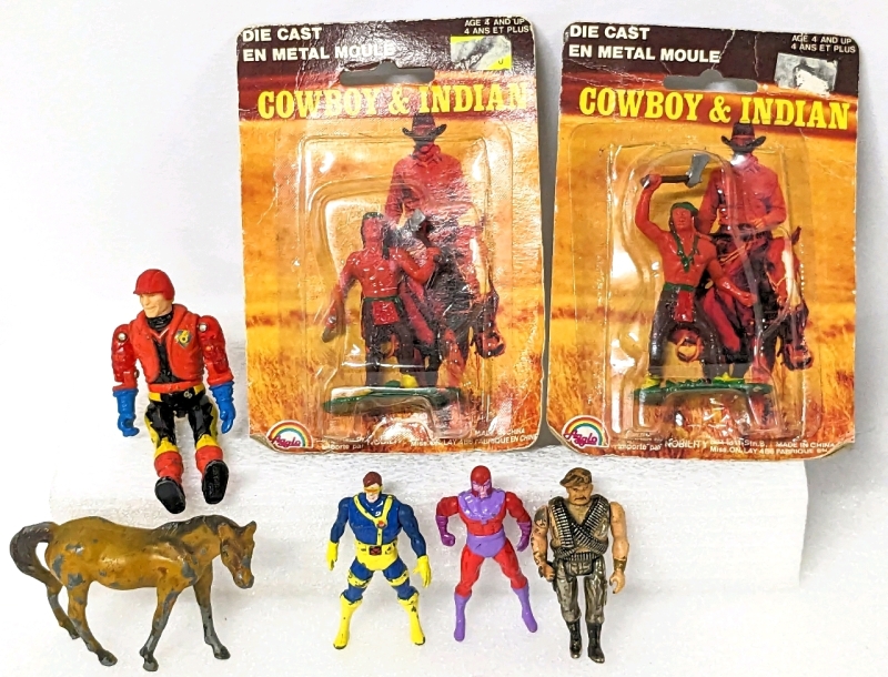 Vintage Diecast & Metal Figures : Eagle Force "Turk the Strong", X-Men, Bionic Six, Durham Horse +
