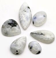 5 WHITE LABRADORITE Polished Cabochons Energy Crystals.