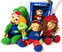 Vintage Cereal Mascot Advertising: Lucky Charms Backpack, Sugar Smacks Dog 'Em, Tony the Tiger & 2002 Cheerios Kids