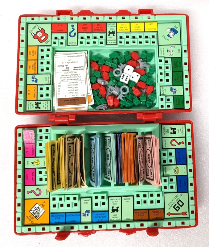 Vintage Postcards & Games: Care Bears, All My Children, Garfield, Quest for Camelot & Newer Small Portable Monopoly Game