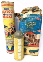 Vintage Lincoln Logs, Reliable Easylock Unbreakable Bricks & Tin Silo