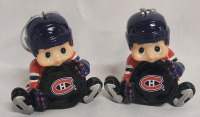 Montreal Canadians Christmas Tree Ornaments , Pair . Each measures 2 3/4" tall