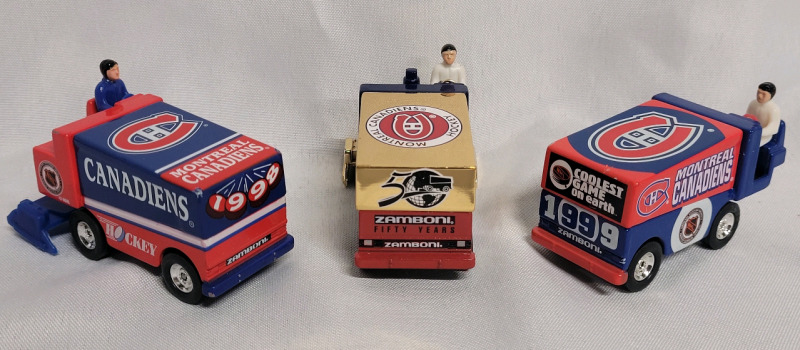 Montreal Canadians Zamboni Collector Diecast Cars . Three (3) Cars