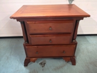 Vintage Wooden End Table / Night Stand - 3 Drawers