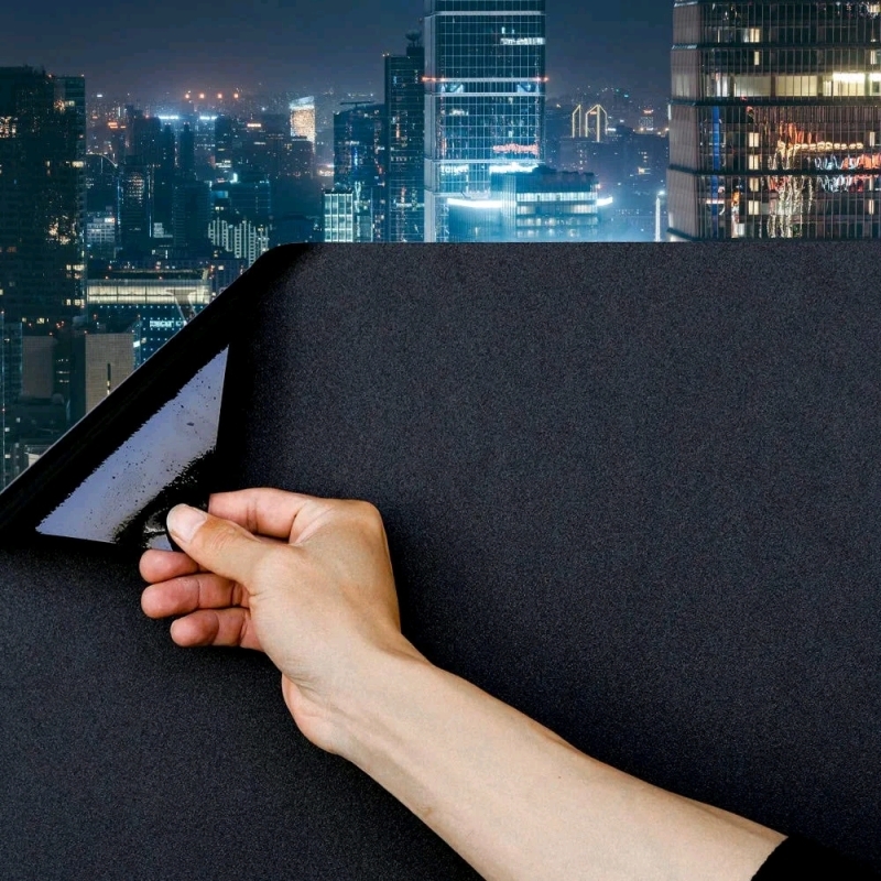 Mangobox Total Blackout Window Film No Glue / Static Cling . 35"&times;315" - New