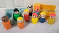 Vintage Fisher Price Little People with Kitchen & Bathroom