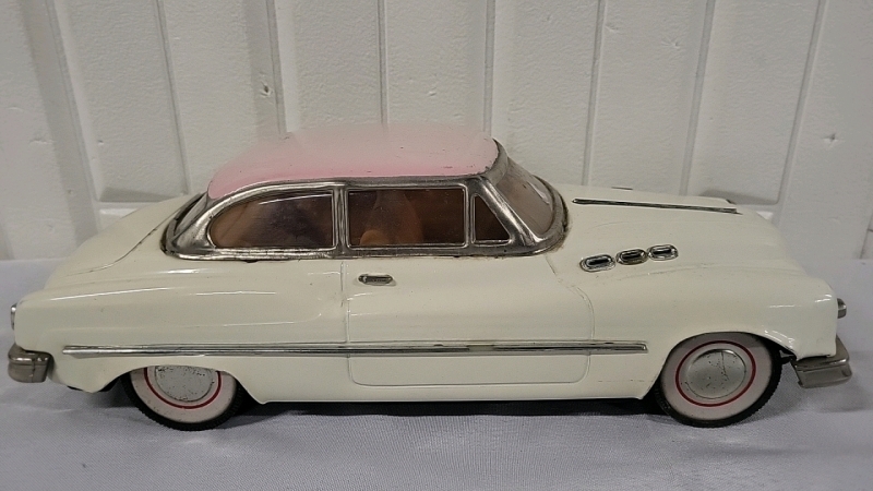Vintage Tin Friction Car - Working - 11" Long
