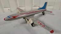 Vintage Tin Airplane Friction Model - Overseas Air Lines
