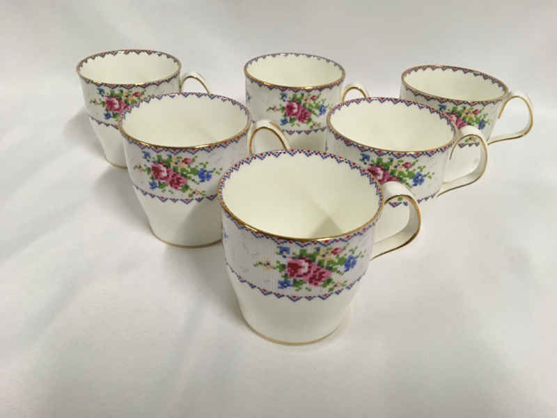 Royal Albert Petit Point 6 Coffee Mugs