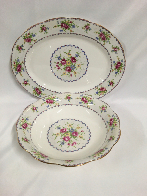 Royal Albert Petit Point Platter & Bowl