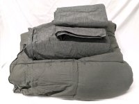 Grey Poofy Polyester Blanket 88x88 with Duvet Cover & 2 Standard Pillowcases