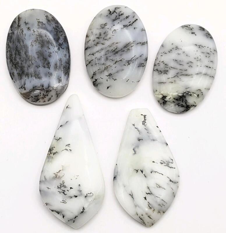 5 DENDRITE AGATE Cabochons 100 Carats.