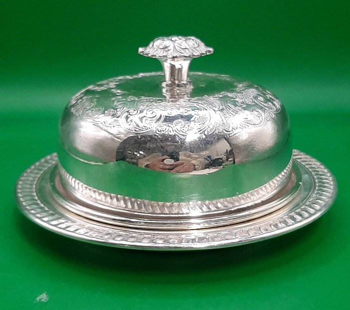 Vintage Silverplate Covered Butter Dish