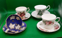 Vintage Teacups Royal Stafford Queen Anne Bluebird and Royal London