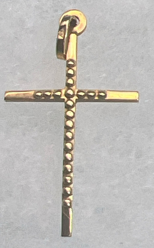 10K Yellow Gold Beaded Cross