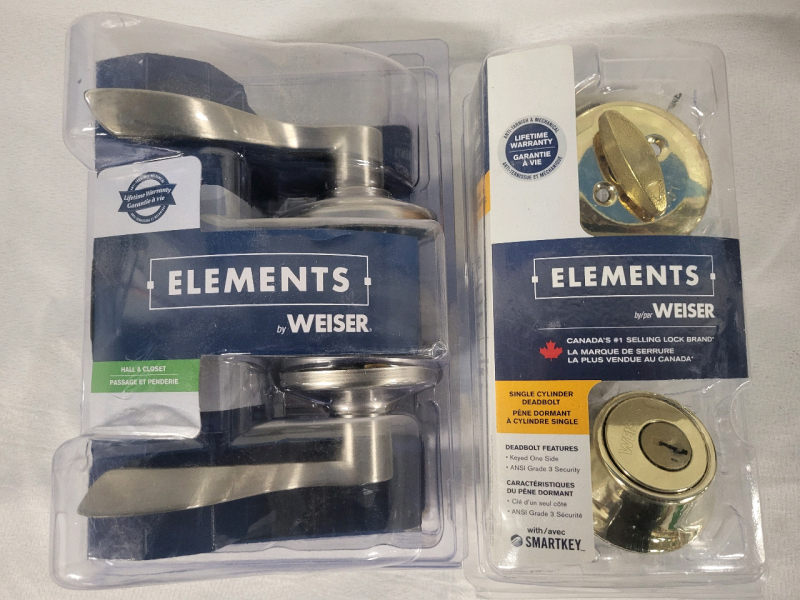2 Unused Weiser Elements Door Hardware Sets