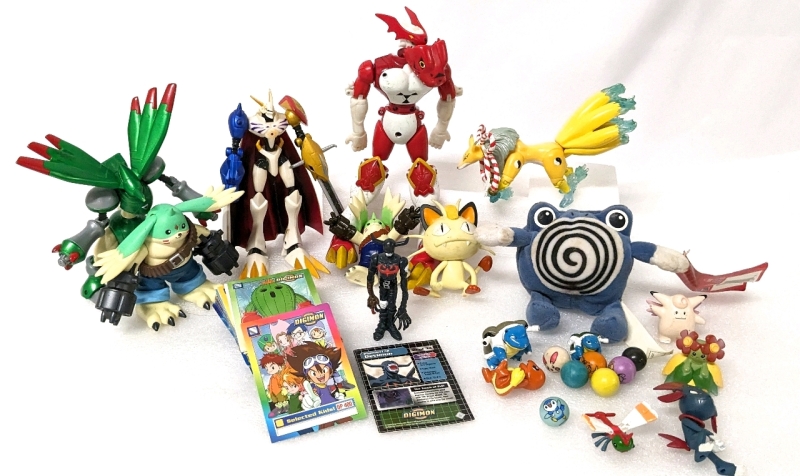 Vintage POKEMON Figures and Marbles & DIGIMON Figures and Cards