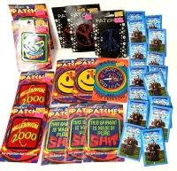 Vintage Iron-On Patches & Addams Family Reunion Pin Badges