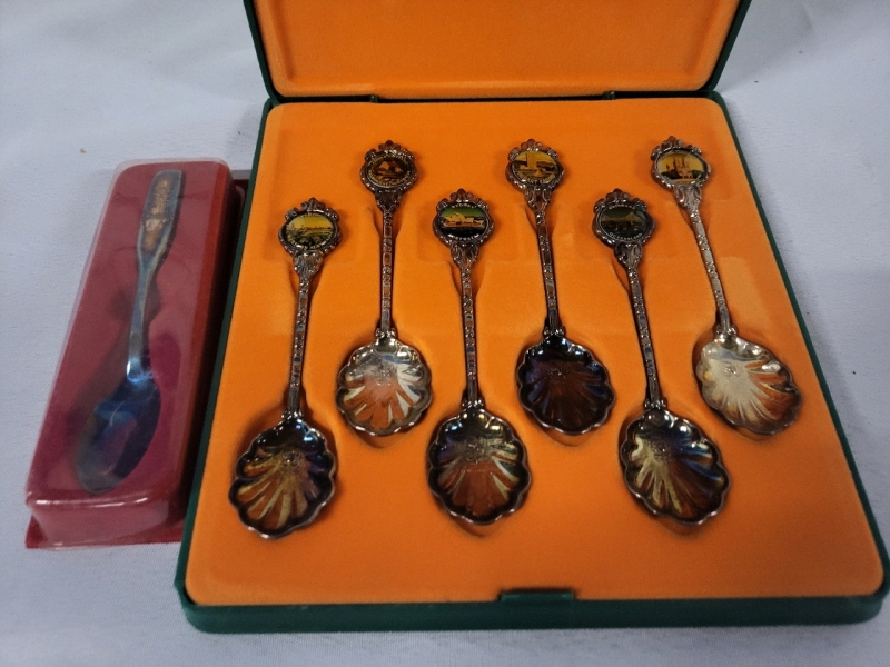 7 Silver Plate Collectible Spoons