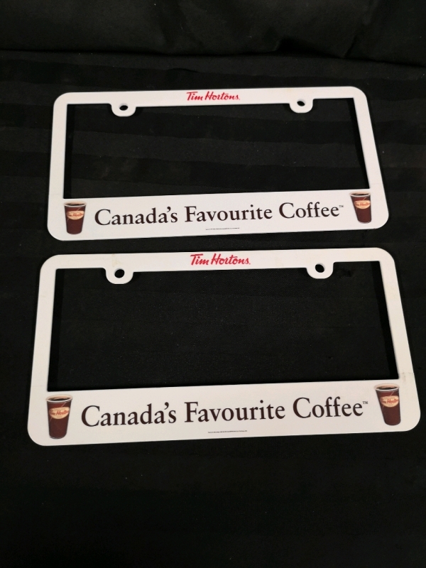 2 Plastic TIM HORTONS License Plate Frames