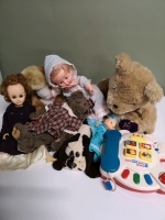 Vintage Kids Toy Lot - Dolls, Teddy Bears + BTech Baby Phone