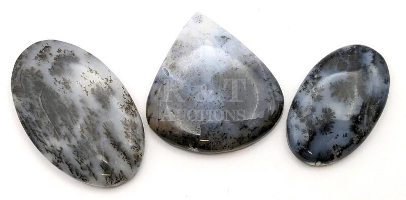 3 DENDRITE AGATE Cabochons 100 Carats.