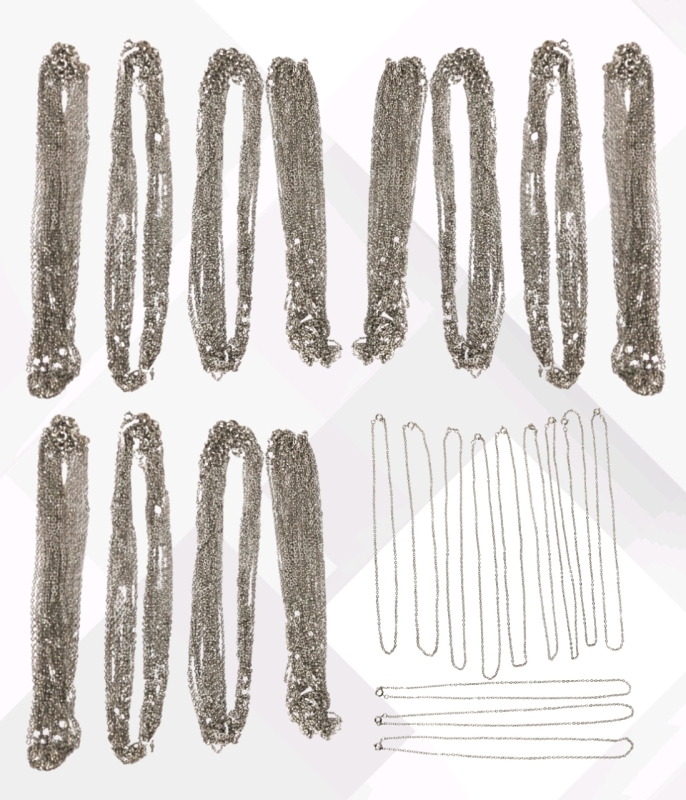 100+ Silver Tone Necklaces 16" Long