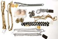 10 Pieces Vintage New Old Stock Jewelry: D'Orlan, Silver & Gold Tone Chains +