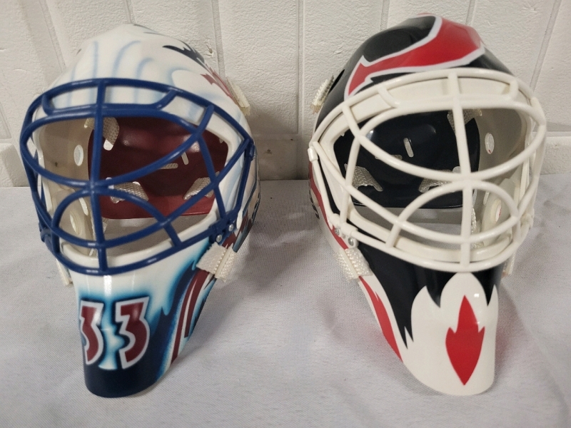 2 Vintage Collectible NHL Hockey Goalie Masksks - 5"&times;6"