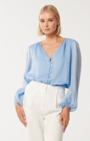 NEW Evernew Melbourne Blair Chain Detail Blouse Blue size 12