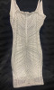 NEW BANJUL Divina wire Rhinestone mini dress white size small - 2