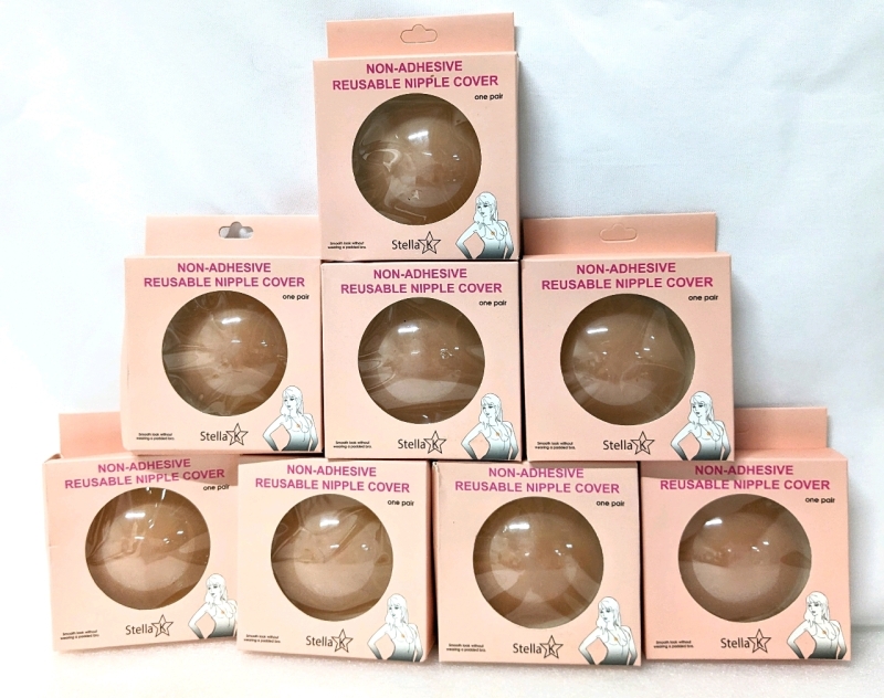 8 New Pairs STELLA K Non-adhesive Silicone Nipple Covers