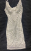 NEW BANJUL Divina wire Rhinestone mini dress white MED