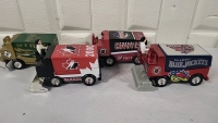 4 Vintage NHL Hockey Diecast Zambonis - 3"