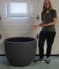 35" Diameter Lightweight Extra Large Fiberglass Bowl Planter , Grey - New