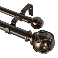 New KAMANINA 1" Double Curtain Rods 72" - 144"