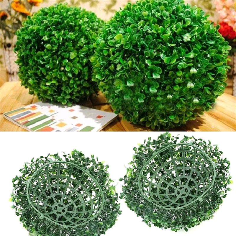 18" Artificial Plant Topiary Ball Faux Boxwood Decorative Balls Green Grass Ball Spheres . New
