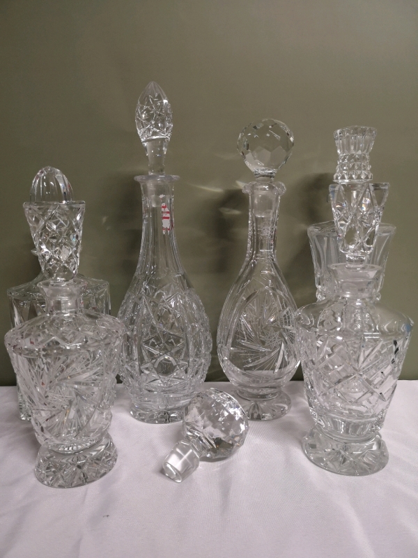 6 Crystal Decanters