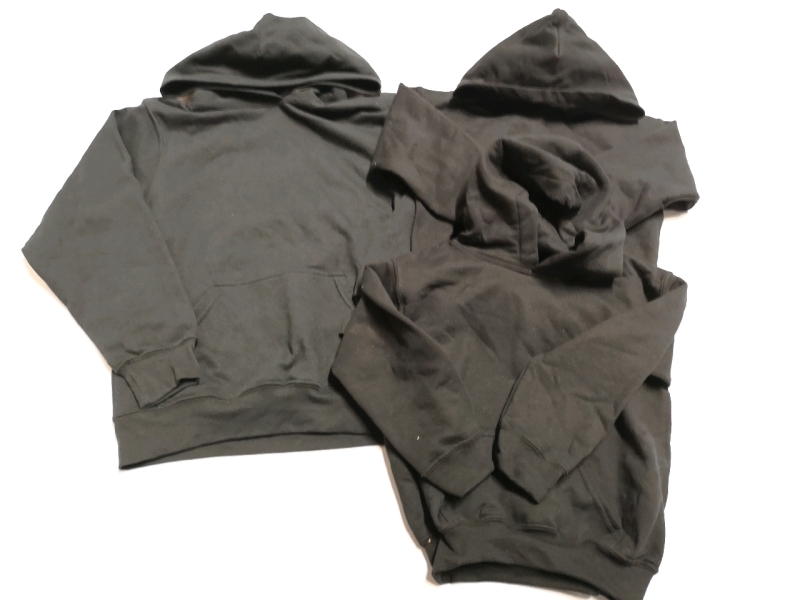 3 Youth Black Hoodies - Gilden & ATC sz XS & L
